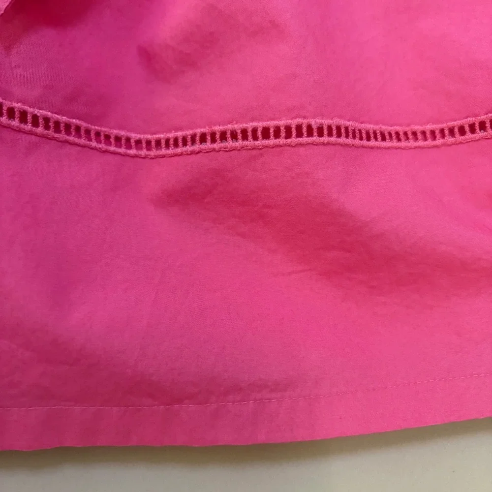 Talbots Pink Cotton Eyelet Scallop Collar Shirt Dress Womens Size 6 Party Garden - Picture 9 of 10